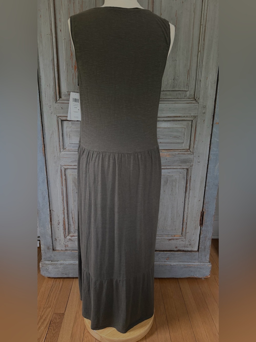NWT Eileen Fisher Olive Green Sleeveless Maxi Dress medium - Picture 6 of 7
